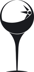 Golf tee silhouette icon on transparent background