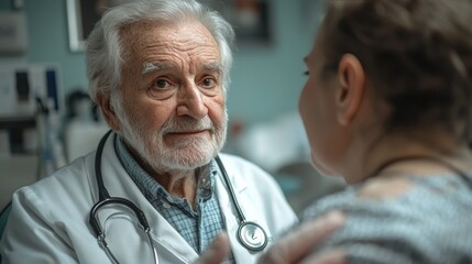 Doctor consults with patient.  A caring physician listens attentively to a patient