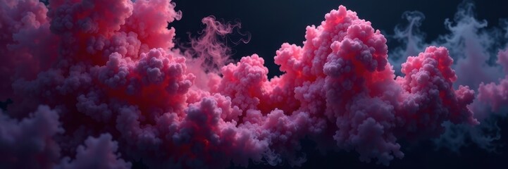 Fototapeta premium Dense, textured smoke clouds, chaotic yet elegant, on black , visual, graphic