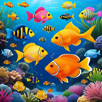 Fish Word Scramble and Puzzle, Animals Leisure, Hobby and Fun Educational Game for Kids, Teens & Adults