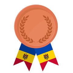 Bronze award medal with Moldova flag ribbons for winners
