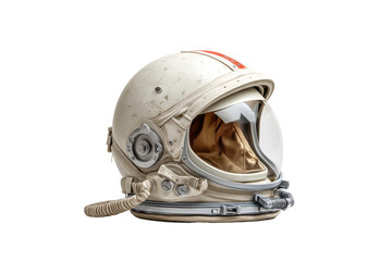 PNG Vintage space helmet with reflective visor on black background