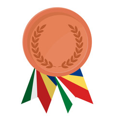 Bronze award medal with Seychelles flag ribbons for winners