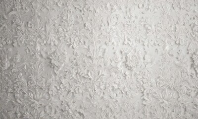 Obraz premium Intricate white damask floral wallpaper, elegant design , floral pattern, luxury design