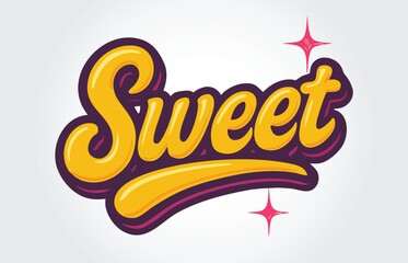 Sweet Hand Lettering Typography Graffiti Template