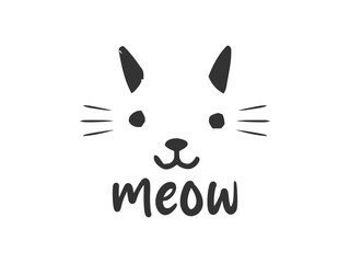 Meow high quality vector design for cat themed apparel, great for print on demand and cat lover merchandise