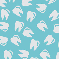 Seamless Teeth Dental Pattern Background. Tillable background for your fabric, textile design, wrapping paper or wallpaper.
