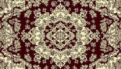 Ornate floral carpet design