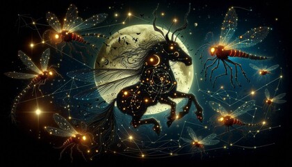 The fantastic scenery in the night sky