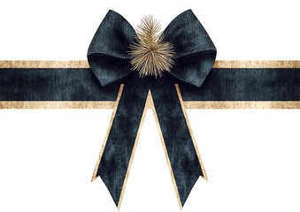 Luxurious dark teal velvet ribbon bow
