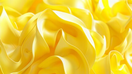 Obraz premium Abstract folded paper effect. Bright colorful yellow background. Maze made of paper. 3d rendering