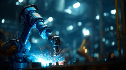 Industrial Robot Arm Welding Metal