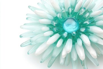 Obraz premium explore Aqua Flower Close-Up with Glass Effect and Sharp Focus Theme