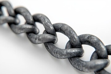 Fototapeta premium A Metal Chain Links together for Strength and Security Conceptual