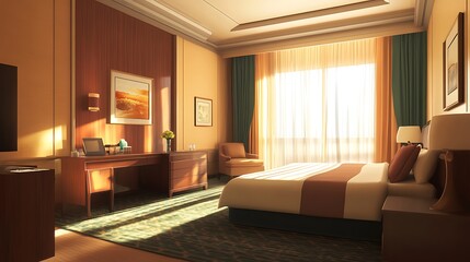 Luxurious Hotel Room Sunrise