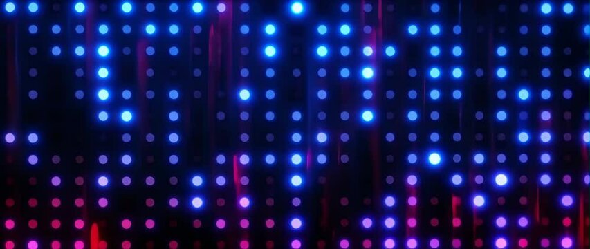 Anamorphic video Hi tech motion background, blue and red flickering dots