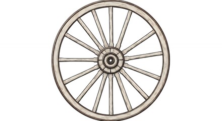 Fototapeta premium Vintage wagon wheel illustration