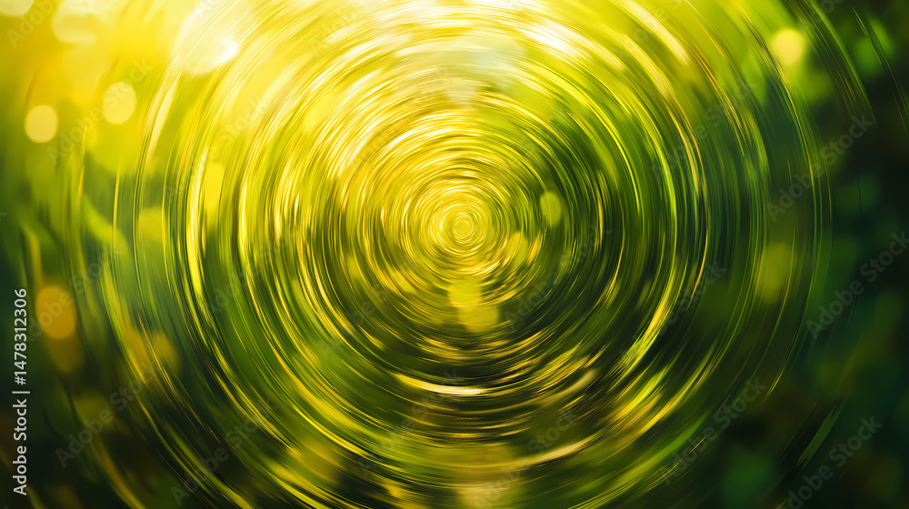 Wall mural dynamic circular patterns abstract background digital art modern environment aerial view futuristic 