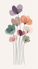 Stylish floral illustration with colorful flowers