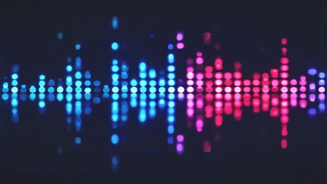 Hi tech motion background, blue and red flickering dots