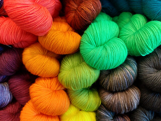 colorful yarn balls