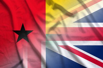 Guinea Bissau and England national flag transborder negotiation GBR GNB