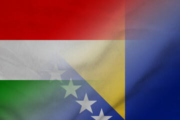 Hungary and Bosnia and Herzegovina political flag transborder contract BIH HUN
