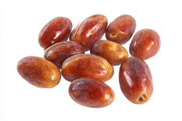 Obraz premium A pile of dates, close-up view. Rich brown hues.