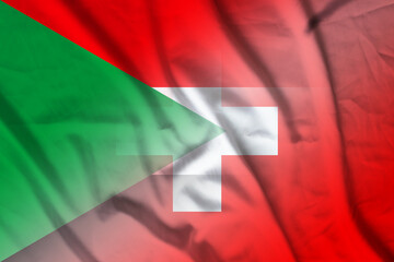 Sudan and Switzerland official flag international contract CHE SDN