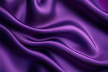 Smooth and shiny purple satin fabric with soft folds flowing gracefully conveying luxury and elegance