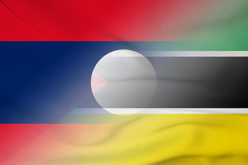 Laos and Mozambique official flag international negotiation MOZ LAO