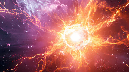 Explosive cosmic event captured in stunning detail during a simulated space phenomenon. [Hollow Velocity] | Gravpulse Loop | gravity burst. Illustration