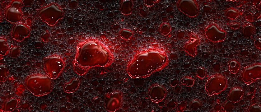 Abstract Red Shapes Pattern On Dark Background