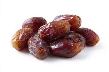 Obraz premium Close-up of a pile of sweet, dark brown dates.