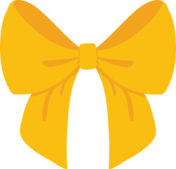 Gold bow icon. Cartoon vector yellow ribbons satin bows for xmas gifts, present cards and luxury wrap pack isolated on white background