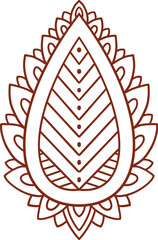 Henna tattoo doodle element on white background. Arabic ornate swirls element. Indian floral design for you