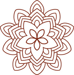 Henna tattoo doodle element on white background. Arabic ornate swirls element. Indian floral design for you