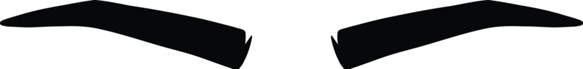 Eyebrows. Vector dark eyebrow model set of different shape isolated on white background, thick ans arch, angle and thin eyebrows for your design