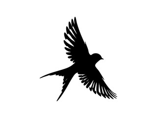 Fototapeta premium Bird Silhouette on Branch SVG Clipart 