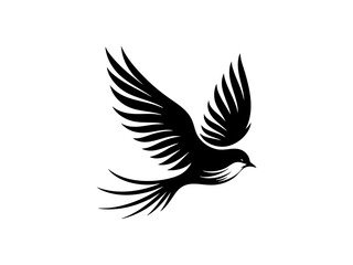 Fototapeta premium Bird Silhouette on Branch SVG Clipart 