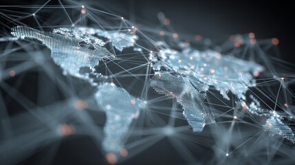 Obraz premium Global Network Connection Digital World Map Abstract Technology Background Futuristic Elegant Design Illustration Modern Data Network Digital Globe 