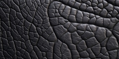 Textured Black Leather Surface with Unique Patterns and Details