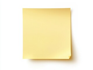 Yellow Sticky Note on White Background for Office Use or Reminders