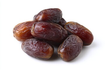Obraz premium A close-up shot of a pile of dates, showcasing their rich, dark brown color and wrinkled texture.