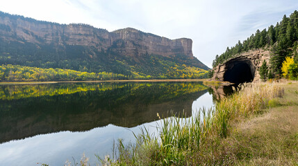 Autumn Reflections On Mountain Lake