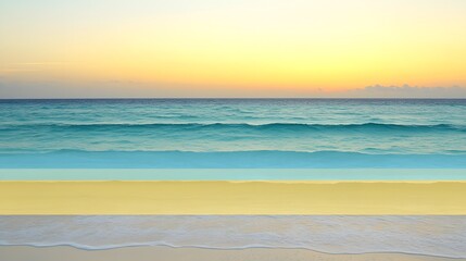 Obraz premium Serene Sunset Beach Ocean Waves Seascape