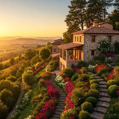 Naklejka premium house on the hill