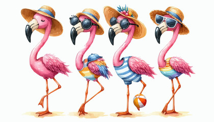 Obraz premium Summer flamingos