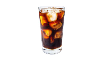 Cold Brew Coffee in Glass Cup Isolated on White Background Transparent Background