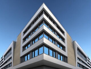 Obraz premium Single skyscraper against vibrant blue sk-2 - pattern design abstract background